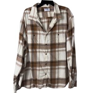 Old Navy Double Brushed Men Flannel Plaid Shirt XXXL Men's Long Sleeve Button Up
